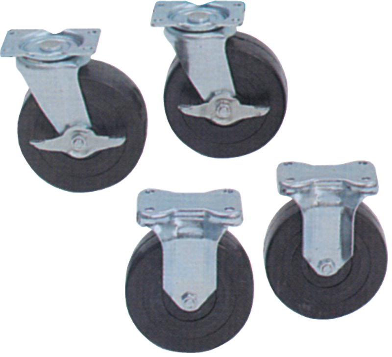 Kennedy RX5580837 5" Diameter - Rubber - Roller Cabinet Caster Set–2 Swivel, 2 Fixed Wheels - Model 80837