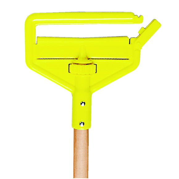 Rubbermaid RZ55H116 Invader - Side Gate Wet Mop Handle, Large Yellow Plastic Head, Hardwood Handle - Should be used with 5" headband mops