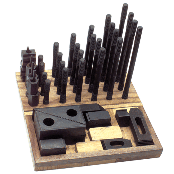National SG60NS625SS Machinist Clamping Set - Model NS625SS; 1/2"-13 Stud Size; 1/2" T-Slot Size