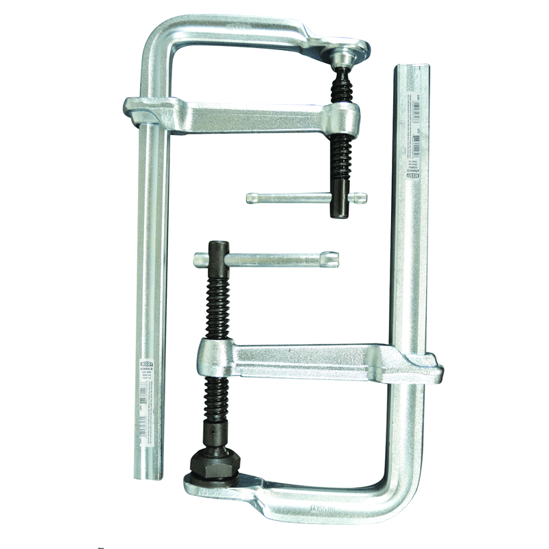 Bessey SG75GS16K Economy L Clamp - 6" Capacity–3 1/8" Throat Depth - Standard Pad - Profiled Rail, Spatter resistant spindle