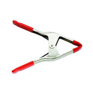 Bessey SG75XM10 Steel Spring Clamp - 5" Capacity–4" Throat Depth - Vinyl Tips to prevent Marring, Nickel Plating to resist corrosion on a Heavy Duty Spring