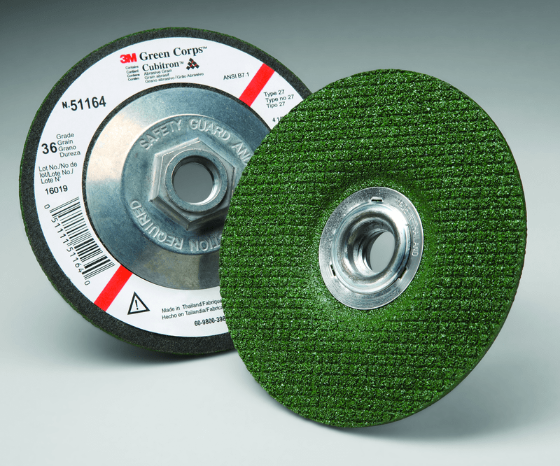 3M TM0151164 3M Green Corps Flexible Grinding Wheel T27 4-1/2" x 1/8" x 5/8-11 Internal 36 Grit