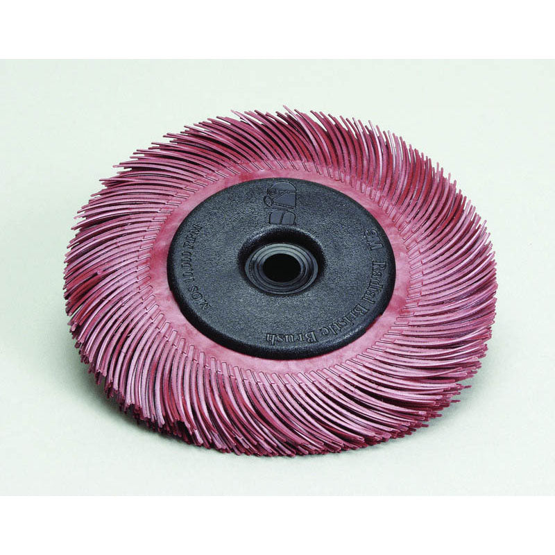 3M TM3033213 Scotch-Brite Radial Bristle Brush 6" x 7/16" x 1" 220 with Adapter