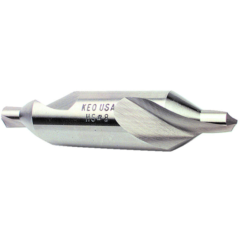Keo AV4110200TIN #2 x 1-7/8" OAL 60 Degree HSS Plain Combined Drill and Countersink TiN