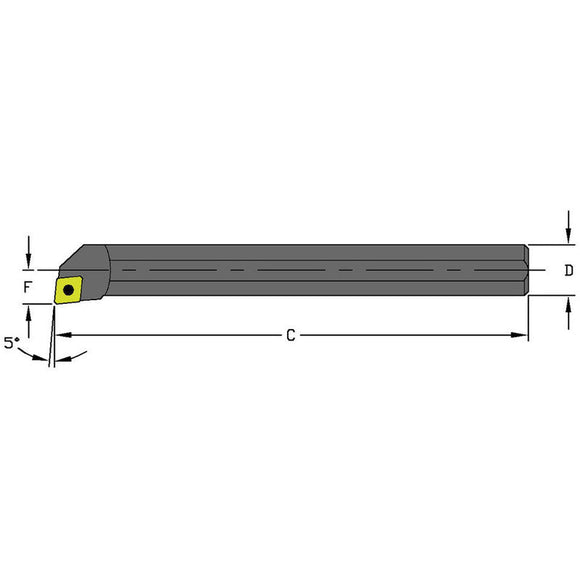 Ultra-Dex FG550907 A10Q SCLCL2 Steel Boring Bar w/Coolant