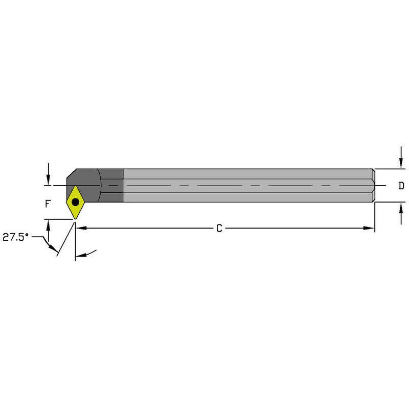 Ultra-Dex FG551231 E12S SDNCR3 Solid Carbide Boring Bar w/Coolant