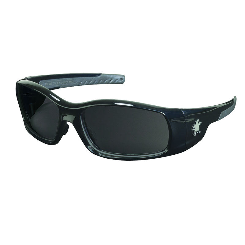 Crews KB85SR112 Safety Glasses - Black Frame-Gray Lens - SR1 Style