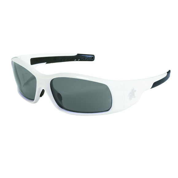 Crews KB85SR122AF Safety Glasses - White Frame-Gray Lens - SR1 Style