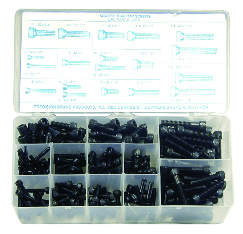 Precision Brand KL5512970 190 Pc. Socket Head Cap Screw Assortment