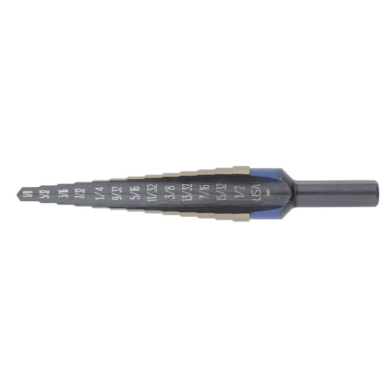 Unibit KX501 1/8-1/2 Dia-Bright Finish-HSS Step Drill