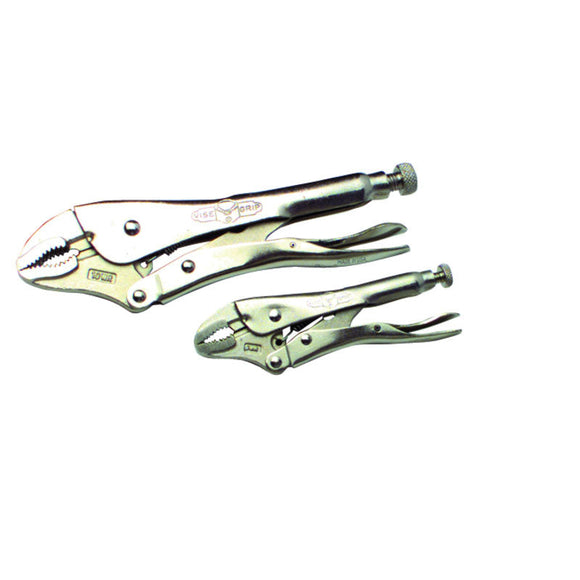 Irwin KX50215G Vise-Grip Locking Plier Set - 2 Pieces Chrome Plated- Includes: 5", 10" Curved Jaw