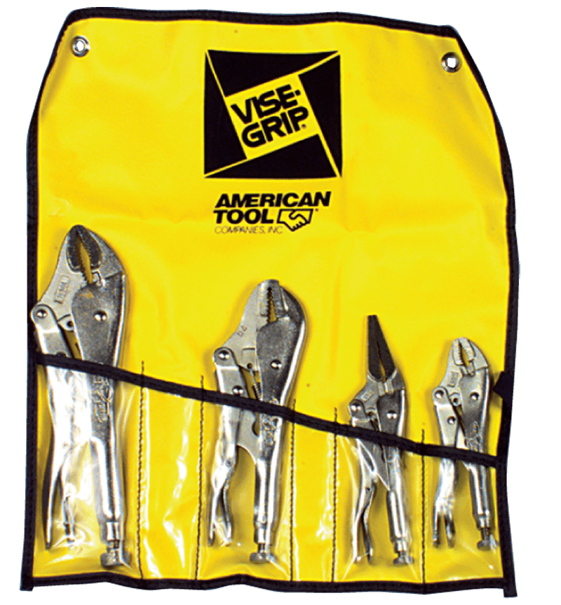 Irwin KX50428GS Vise-Grip Locking Plier Set - 4 Pieces Chrome Plated- Includes: 5", 10" Curved Jaw / 6" Long Nose / 7" Straight Jaw