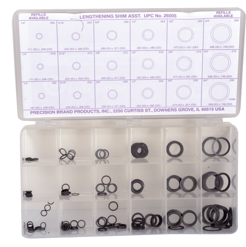 Precision Brand MA5326005 Shoulder Screws/Stripper Bolt Shim Assortment - Lengthening
