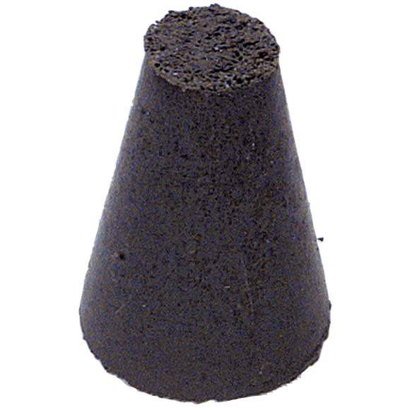 Cratex MG641340C 1" x 5/8"-1/4" x 1/4" - Tapered Resin Bonded Rubber Cone (Coarse Grit)