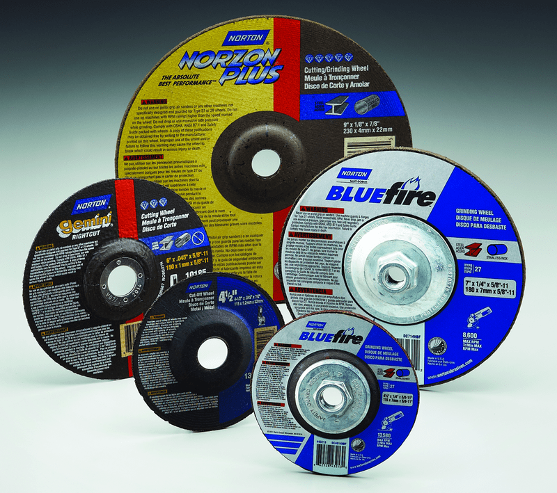 Norton Abrasives MH60040043328 4-1/2" x 1/4" x 7/8" NorZon Plus Non-Woven Depressed Center Wheel Type 27