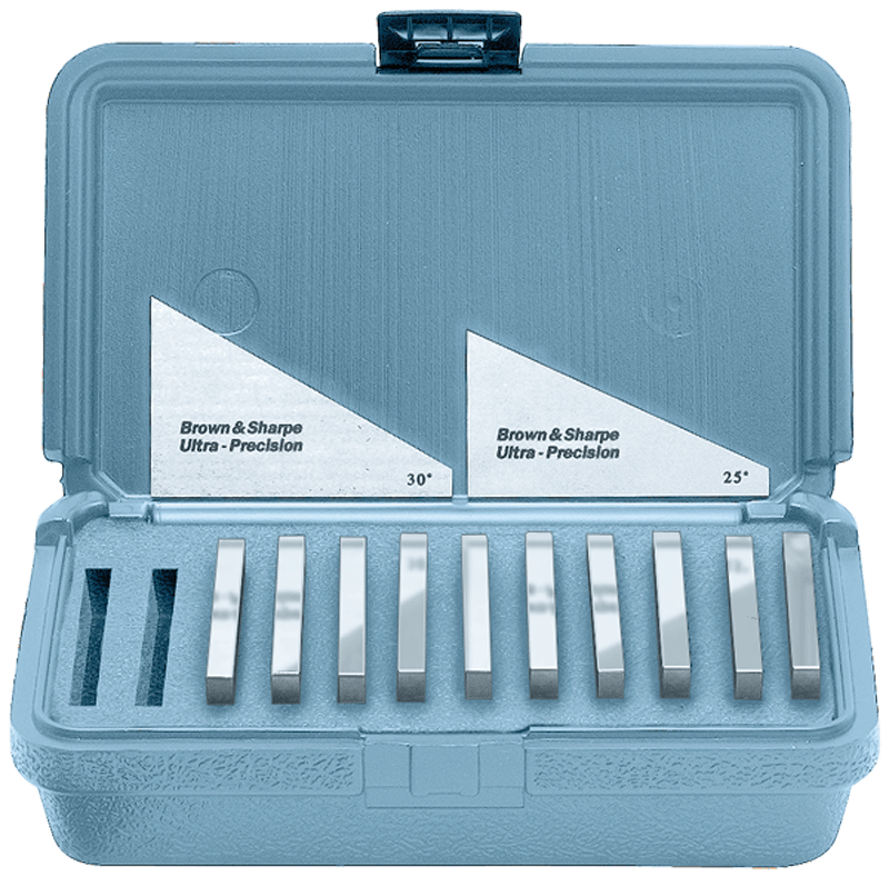 Brown & Sharpe MV4526883 Model 599–921–18–12 Pieces–1/4° to 30° Angle - Angle Block Set
