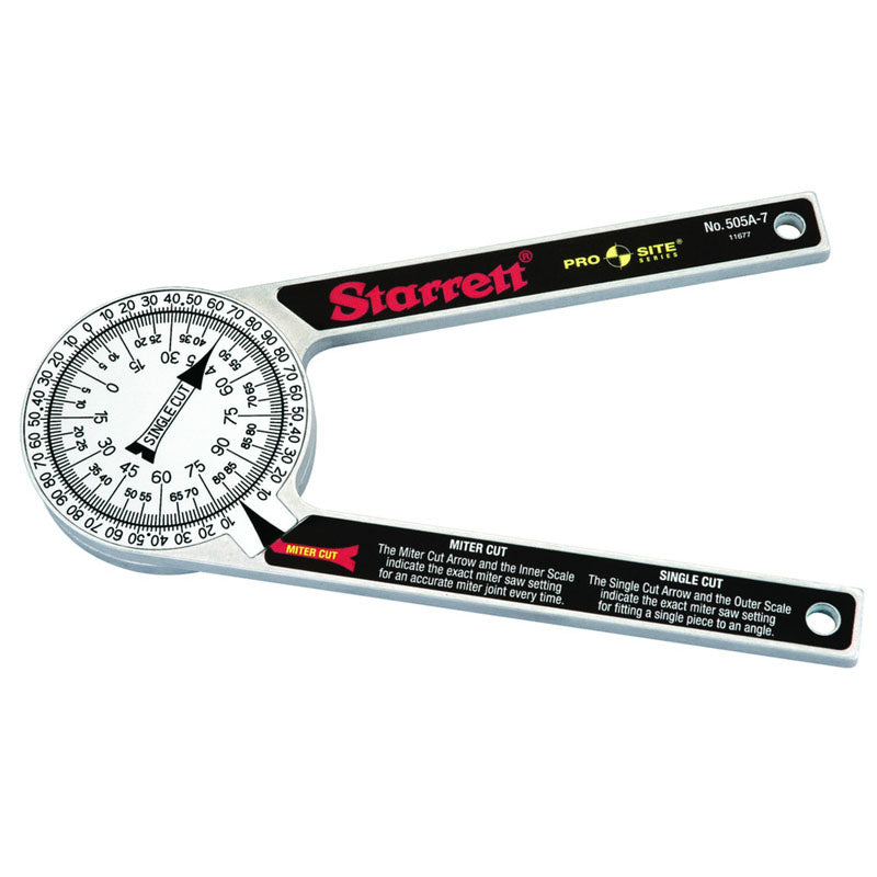 Starrett MV7011677 505A–7 7" ALUMINUM PROTRACTOR