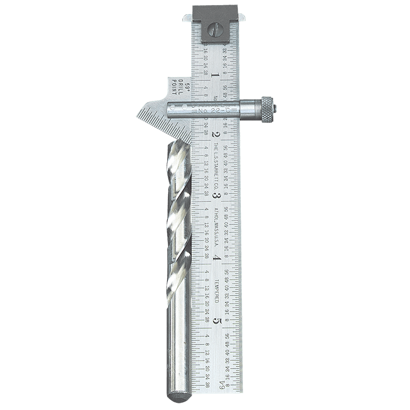 Starrett MV7050150 Model 22C–6" Length, 59° Bevel Head (Graduation in 32nds) - Drill Point Gage