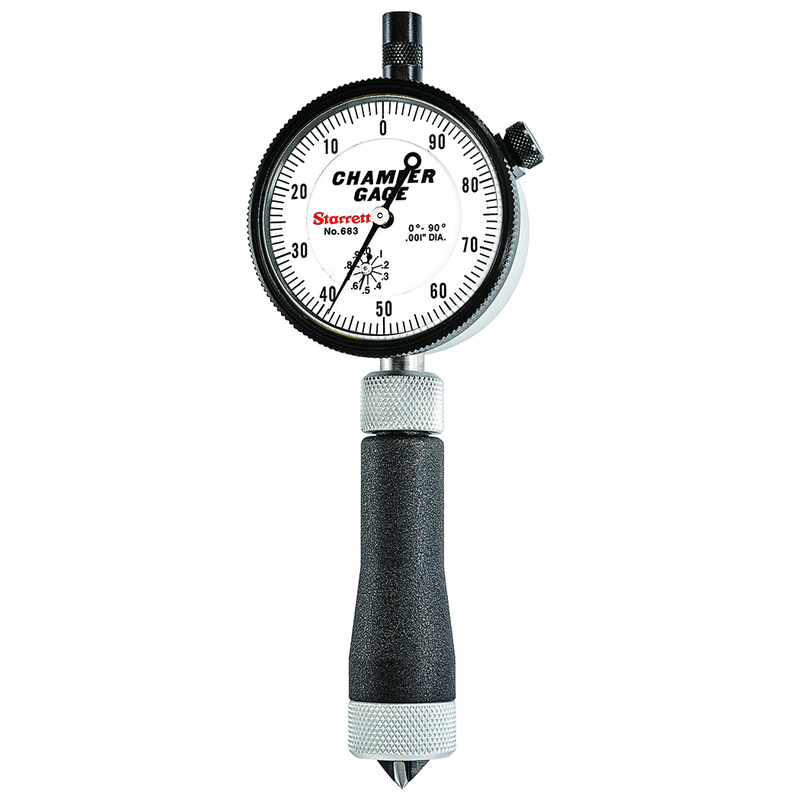 Starrett MV7063685 Starrett 683-2Z Inch Reading Dial Indicator Internal Chamfer Gage, 0-1/2" Range, 0-90 Angle