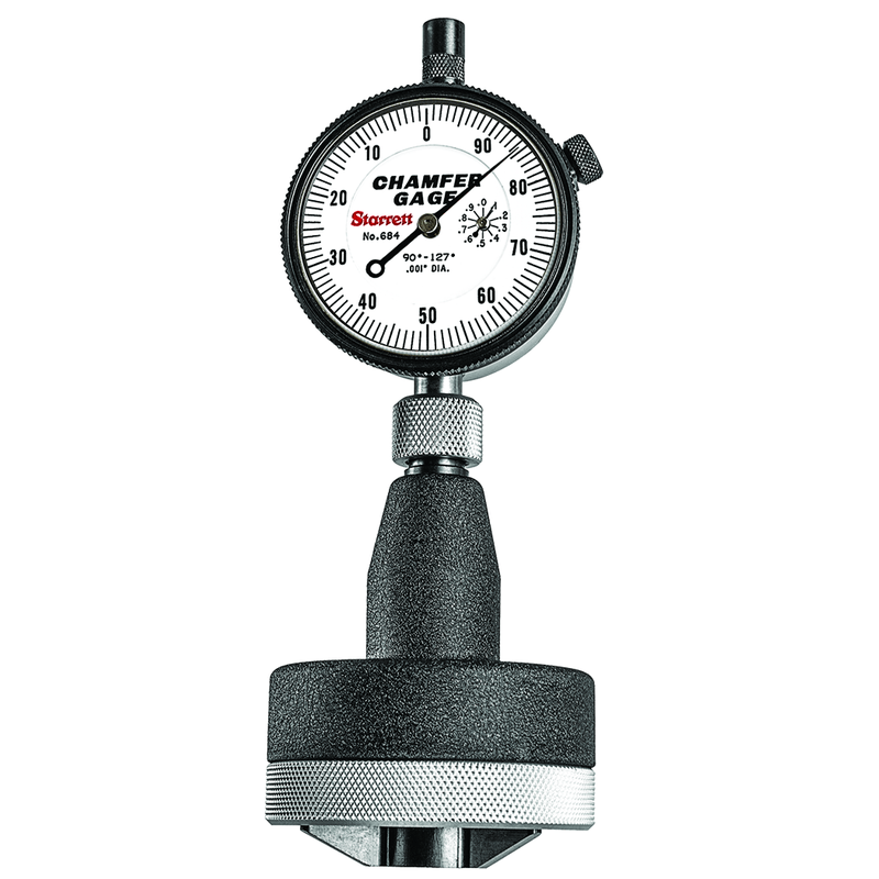Starrett MV7063691 Starrett 684-4Z Inch Reading Dial Indicator Internal Chamfer Gage, 1-2" Range, 90-127 Angle