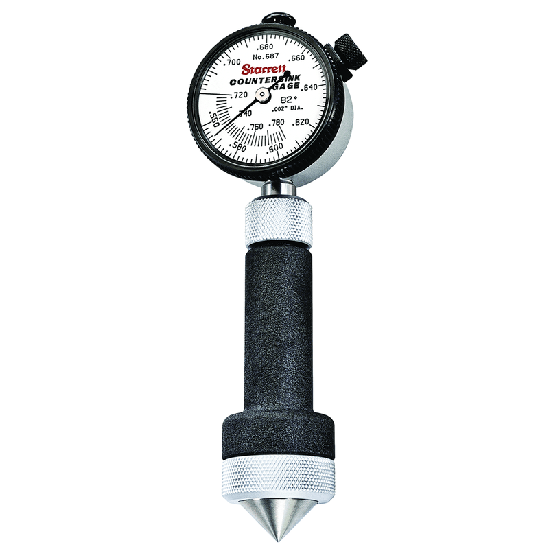Starrett MV7063701 Starrett 687-4Z Inch Reading Dial Indicator Countersink Gage, .560-.780" Range, .002" Grad, 82 Degree Angle