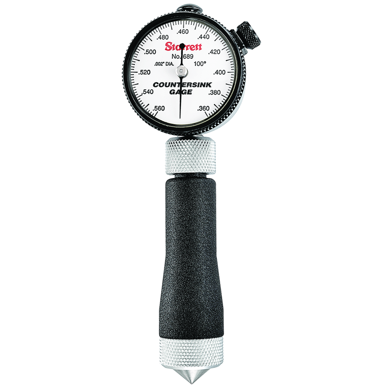 Starrett MV7063708 Starrett 689-3Z Inch Reading Dial Indicator Countersink Gage, .360-.560" Range, .002" Grad, 100 Degree Angle