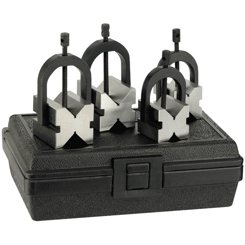 Fowler NA5552475500 #52-475-500 - 1-1/4 x 1-1/4 x 1-1/2 & 1-1/2 x 1-1/2 x 2'' - V-Block & Clamp Set