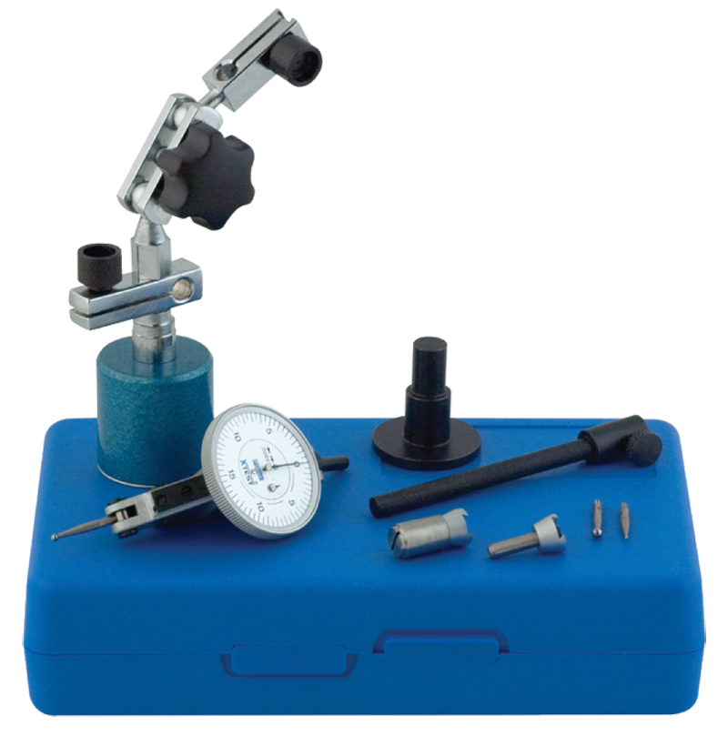Fowler NA5552562105 X-Test Xtra Mag Base Combo - Kit Contains: Mag Base With Microfine Adjustment Screw, 3 9/16" Extension Arm, Dovetail Mounting, 0.060" Range X-Test Indicator 0.0005" Graduation, 3 Carbide Points In Case
