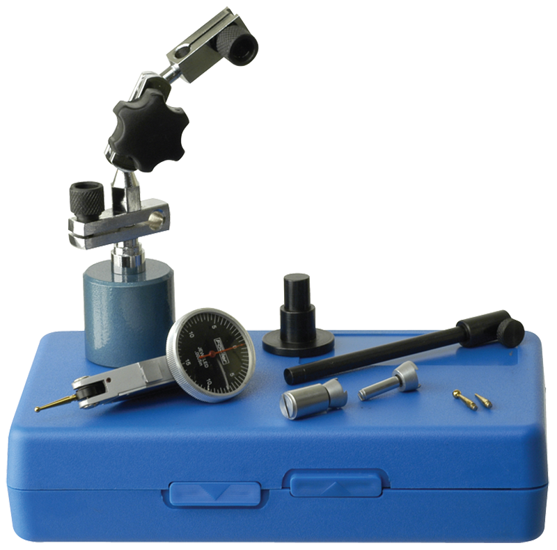 Fowler NA5552585100 Xtra mag Magnetic Base with Test Indicator - Kit Contains: Mag Base With Microfine Adjustment Screw, 3 9/16" Extension Arm, Dovetail Mounting, 0.030" Range Test Indicator 0.0005" Graduation, 0.3" Points In Case