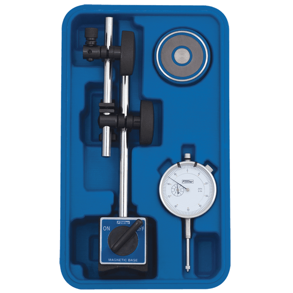 Fowler NA5552585125 AGD 2 Dial Indicator with Fine Adjustment Mag Base - Set Contains: 1" Indicator w/Fine Adj Mag Base