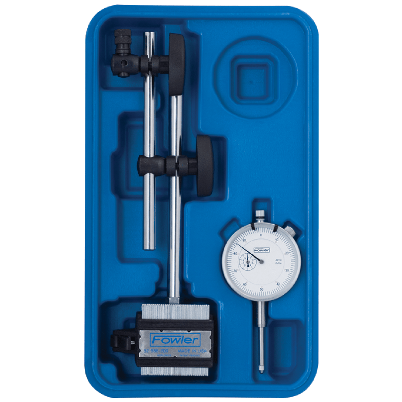 Fowler NA5552585215 AGD 2 Dial Indicator with Anyform Mag Base - Set Contains: 1" Indicator w/Anyform Mag Base