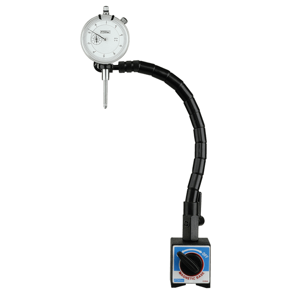 Fowler NA5552641300 AGD 2 Dial Indicator with Flex Arm Mag Base - Set Contains: 1" Indicator w/Flex Arm Mag Base