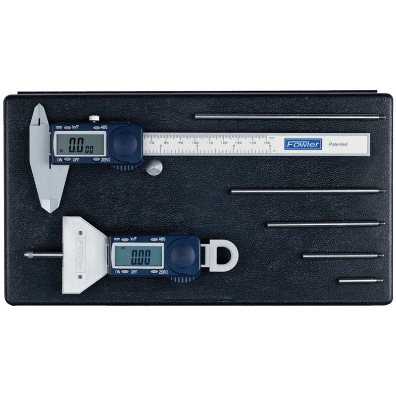 Fowler NA5554004255 Kit: 6"/ 0-150 mm - Xtra Value Depth Gage & Poly Cal Kit