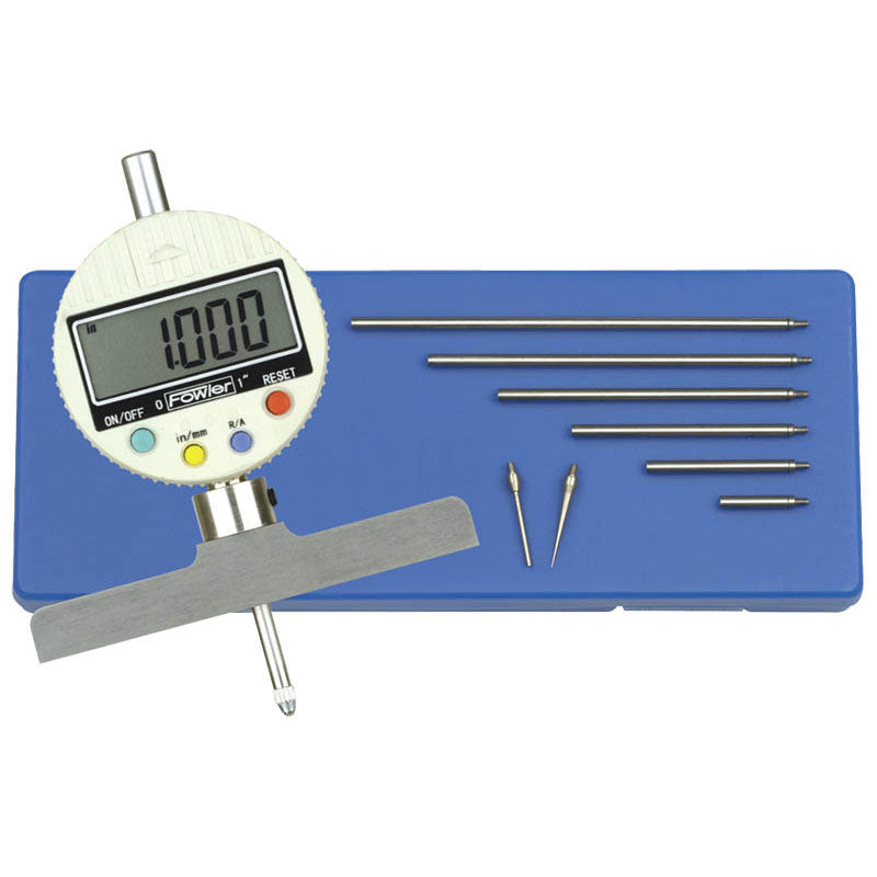 Fowler NA5554125777 0-22" Measuring Range (0.0005" / 0-0.01mm Resolution) - Electronic Depth Gage