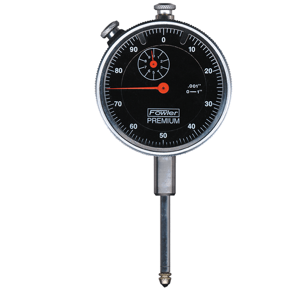 Fowler NB6552520110BMB Travel Indicator & Magnetic Base - Kit Contains: Fowler 0-1" Travel Premium Black Dial Indicator With Certification With ProCheck Fine Adjustment Mag Base