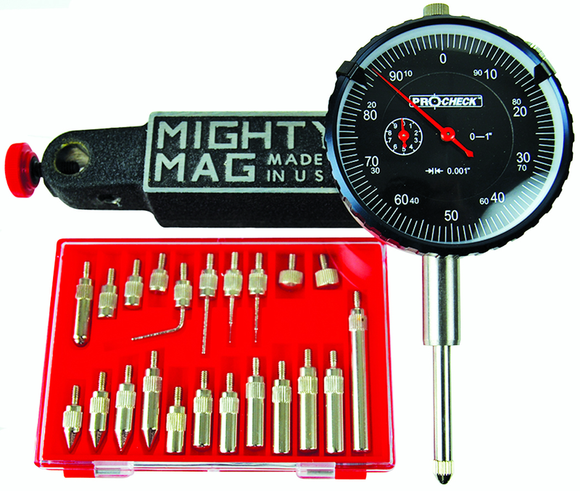Procheck NB65VP98279BF Economy Indicator/Magnetic Base Set - Kit Contains: 1" Procheck Indicator, Mighty Mag Base, And 22 Piece Contact Point Kit