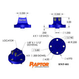 Raptor RWP-001 Aluminum 1.5" Dovetail Fixture 3.8" Dia. BC