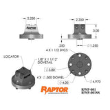 Raptor RWP-001SS Stainless Steel 1.5" Dovetail Fixture 3.8" Dia. BC