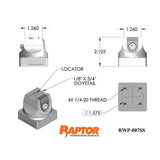 Raptor RWP-007SS Stainless Steel 0.75" Dovetail Fixture with 54mm System 3R Base