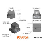 Raptor RWP-011SS Stainless Steel 0.75"Dovetail Fixture with 0.75" Dovetail Base