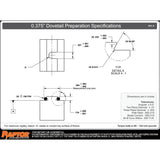 Raptor RWP-019-4X45T 45 degree tombstone 4 RWP-019SS Dovetail Fixtures with 1.5" Dovetail Base