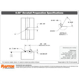 Raptor RWP-022SS Stainless Steel 0.50" Dovetail Fixture with 1.5" Dovetail Base