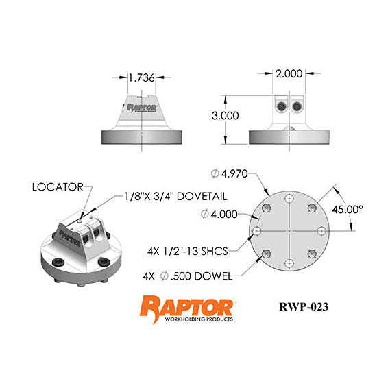 Raptor Rwp Raptor RWP-023 Aluminum 0.75