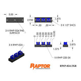 Raptor RWP-024-3XR Aluminum 0.75" Dovetail 3 In-Line Bridge System