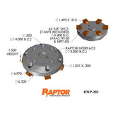 Raptor RWP-203 Aluminum Adapter Haas Series: TR160 & HRT160 6.300" Diameter, 1.500" Height