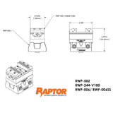 Raptor RWP-244-V100 2.25" Dovetail 100mm Vise Plate Connector for RWP-502 Vise