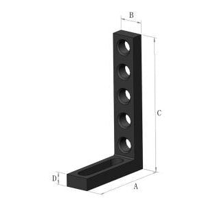 2-Sided Positioning Angle Bores/Slot - 500mm Hardened