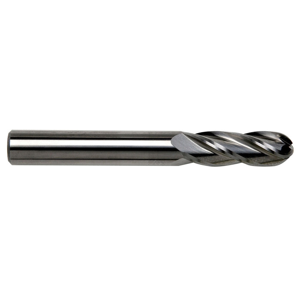 Sowa High Performance 18 x 127mm OAL 4 Flute Ball Nose Long Length Bright Finish Carbide End Mill