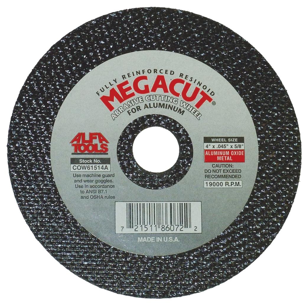 Alfa Tools COW61513GP 4X1/4X3/8 TYPE 1 CUT-OFF WHEEL 6/PACK