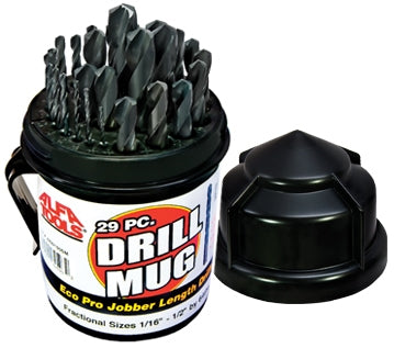 Alfa Tools J250190DM 29PC .ECO PRO BLACK.DRILL MUG SET